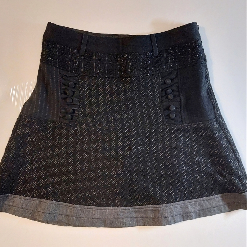 Desigual Herringbone Tweed Mini Skirt